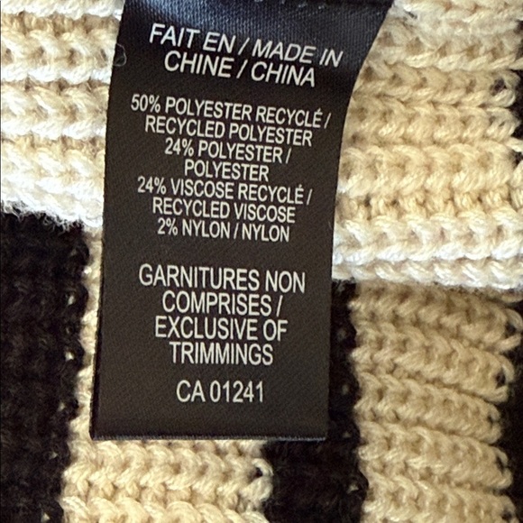 Simons Icone Black and Cream Knit Striped Sweater - Picture 7 of 7
